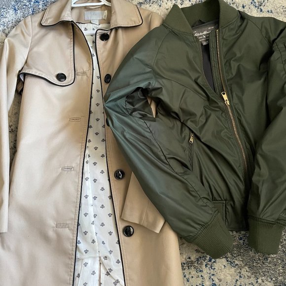 get discount with CCO event H&M trench coat and Eddie Bauer bomber jacket - Picture 1 of 2